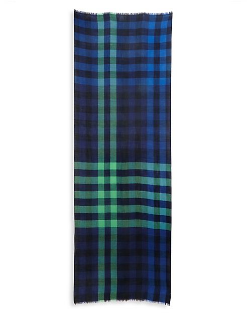 Paul Smith - Gingham Block Silk and Cashmere Blend Scarf