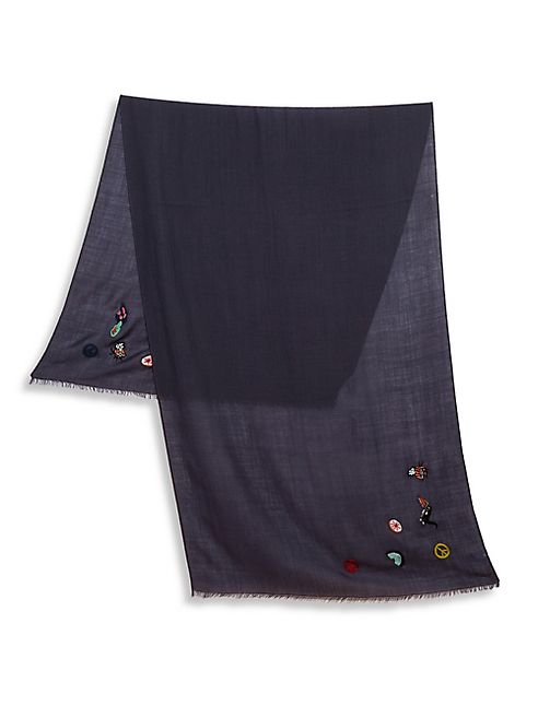 Paul Smith - Embroidered Motif Scarf