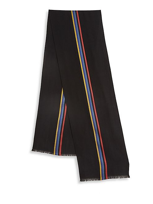 Paul Smith - Central Striped Wool & Silk Scarf