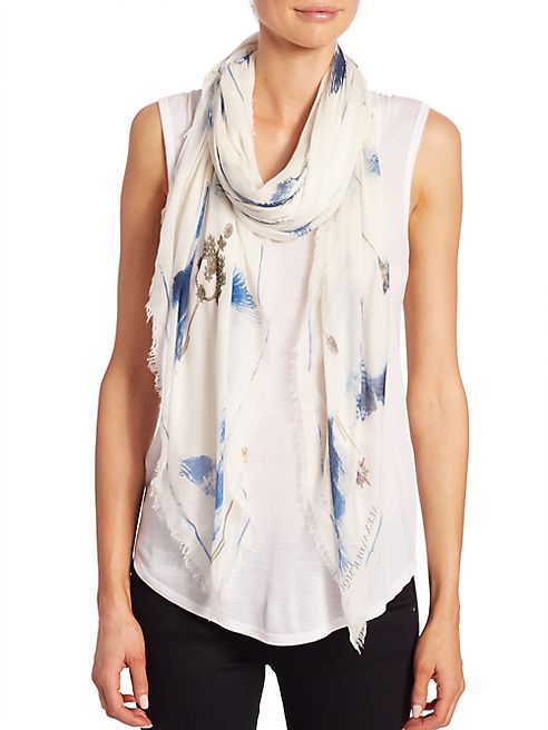 Alexander McQueen - Bleached Birds Silk & Modal Scarf