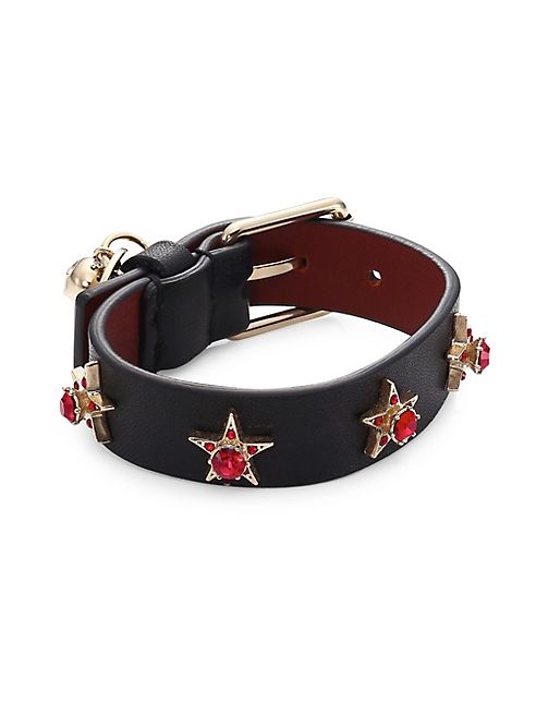 Alexander McQueen - Jeweled Star Leather Bracelet