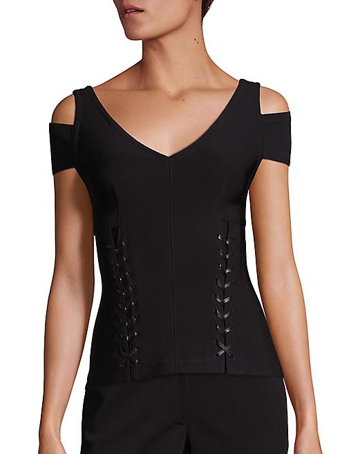 Yigal Azrouel - Cold-Shoulder Lace-Detail Top