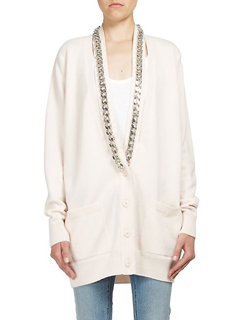 Givenchy - Chain-Detail Oversized Cashmere Cardigan