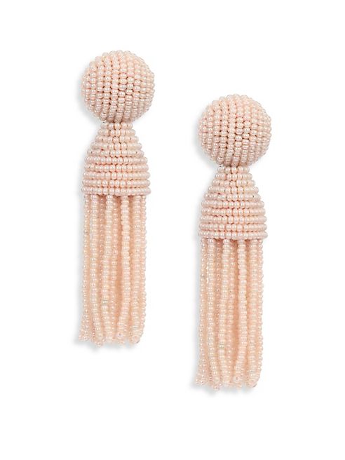 Oscar de la Renta - Short Beaded Tassel Clip-On Earrings