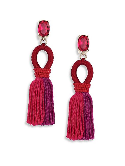 Oscar de la Renta - Short Gradient Silk Tassel Earrings