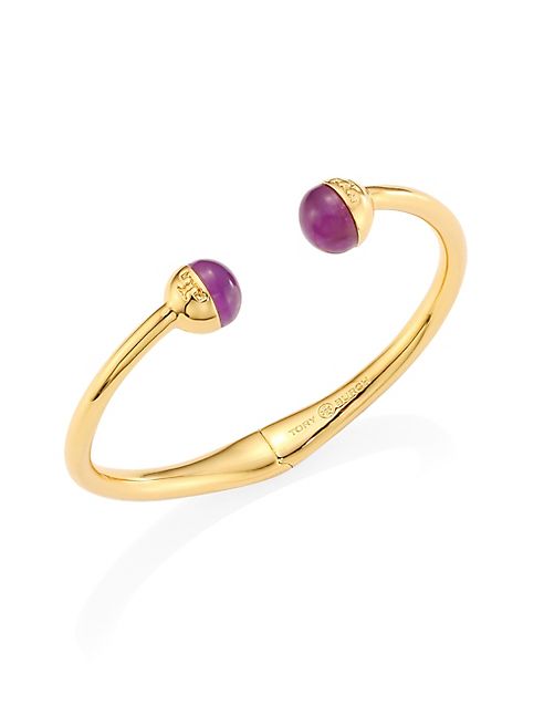 Tory Burch - Logo Amethyst Hinge Bangle