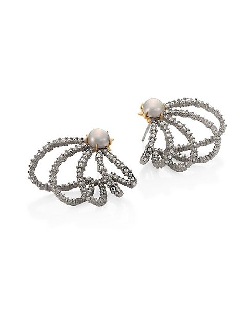 Alexis Bittar - Crystal & Faux-Pearl Orbiting Stud Earrings