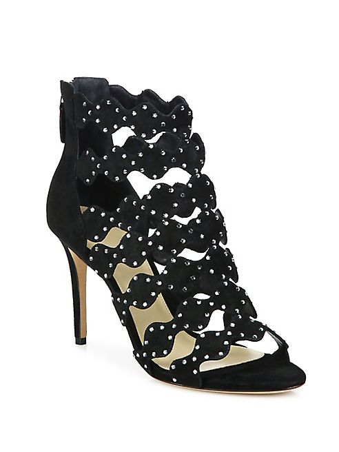 Alexandre Birman - Donata Scalloped Suede Cage Sandals