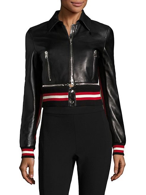 Givenchy - Leather Zip Front Jacket