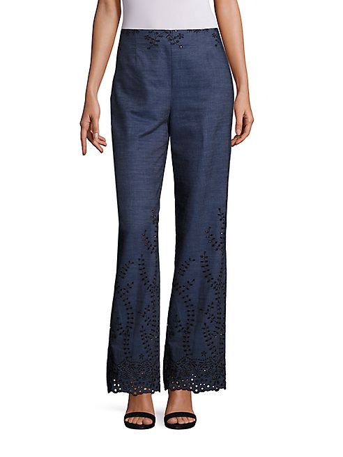 Yigal Azrouel - Embroidered Denim Trousers