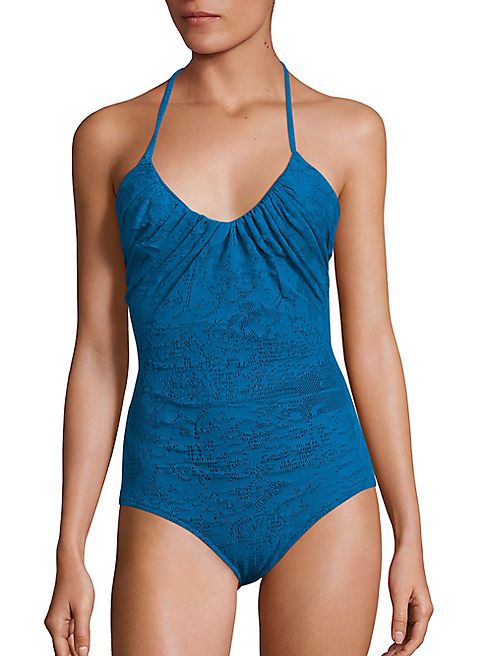 Fuzzi Swim - Lace One Piece Halter Swimsuit