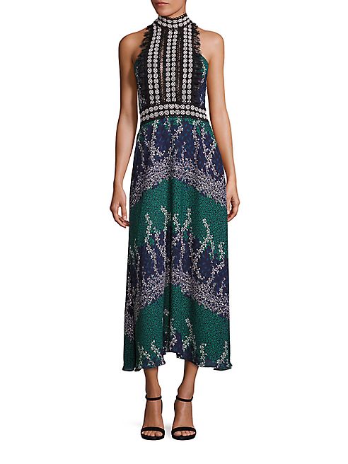 Yigal Azrouel - Long Trellis-Print Halter Dress