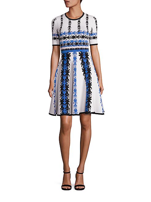 Yigal Azrouel - Jacquard Knit Fit-&-Flare Dress