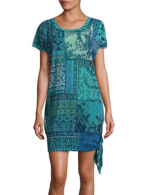 Fuzzi Swim - Lace-Print Side Tie Cover-Up