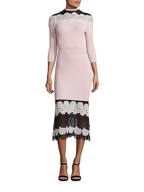 Yigal Azrouel - Mod Lace Combo Knit Dress