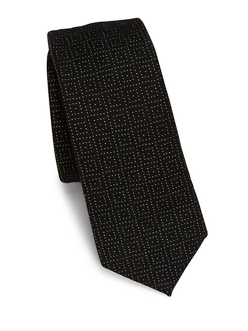 Saks Fifth Avenue Collection - Modern Remington Grid Wool Tie