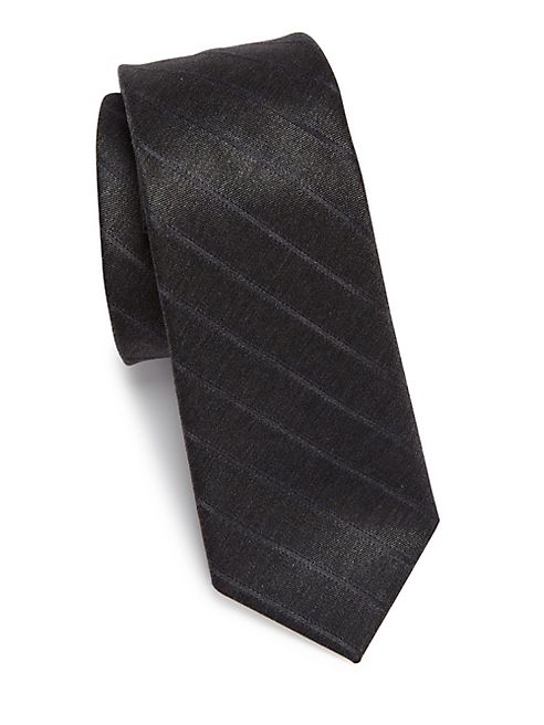 Saks Fifth Avenue Collection - Modern Suiting Striped Wool & Silk Blend Tie