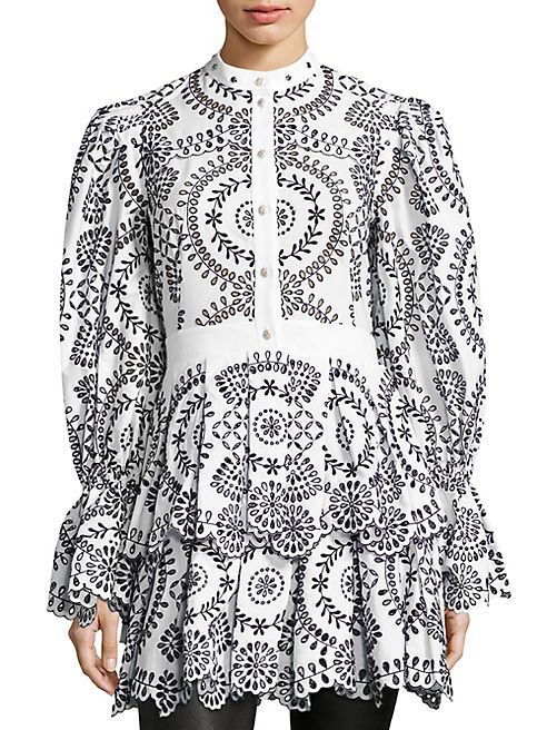 Alexander McQueen - Broderie Bell Sleeve Dress