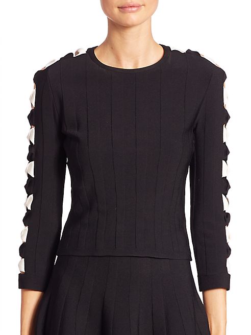 Alexander McQueen - Twist Sleeve Rib-Knit Sweater