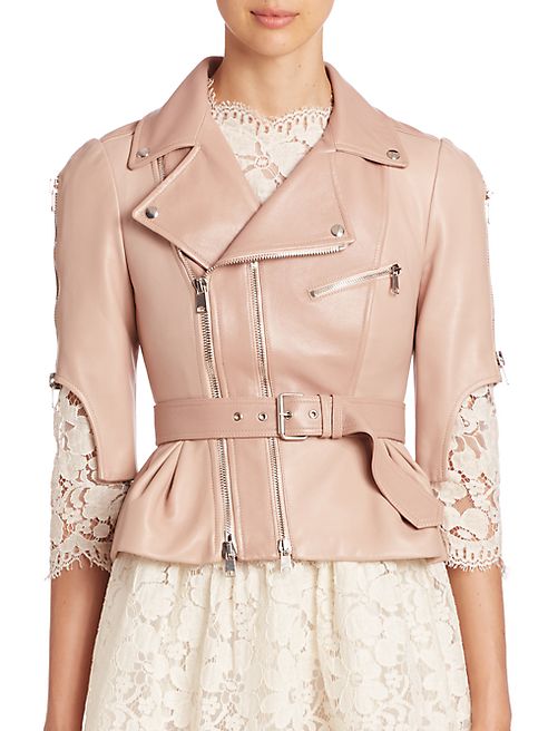 Alexander McQueen - Cropped Leather Moto Jacket