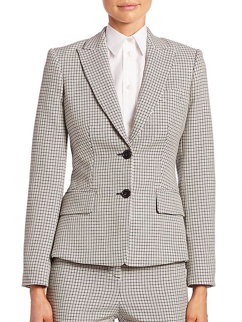 Alexander McQueen - Houndstooth Peplum Blazer