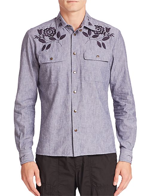 Tomas Maier - Embroidered Chambray Shirt