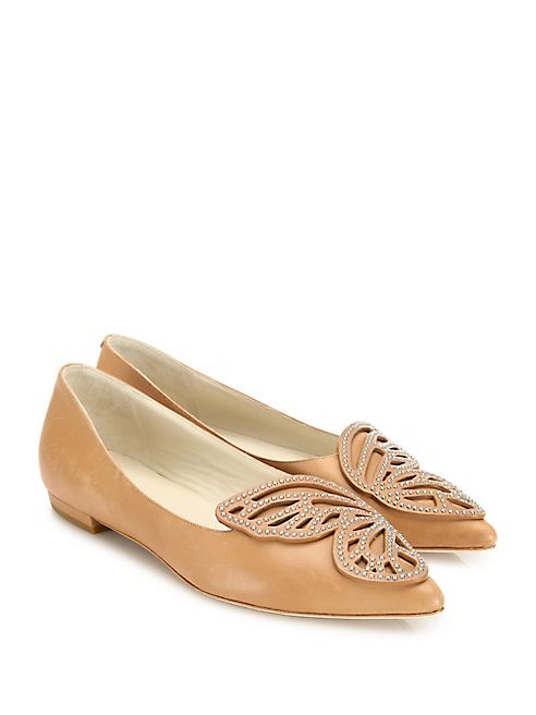 Sophia Webster - Bibi Studded Leather Butterfly Flats