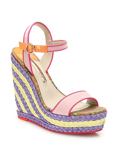 Sophia Webster - Lucita Mixed Media Espadrille Wedge Sandals