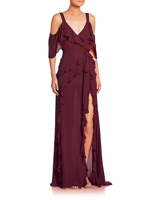 ELIE SAAB - Cold-Shoulder Silk Gown