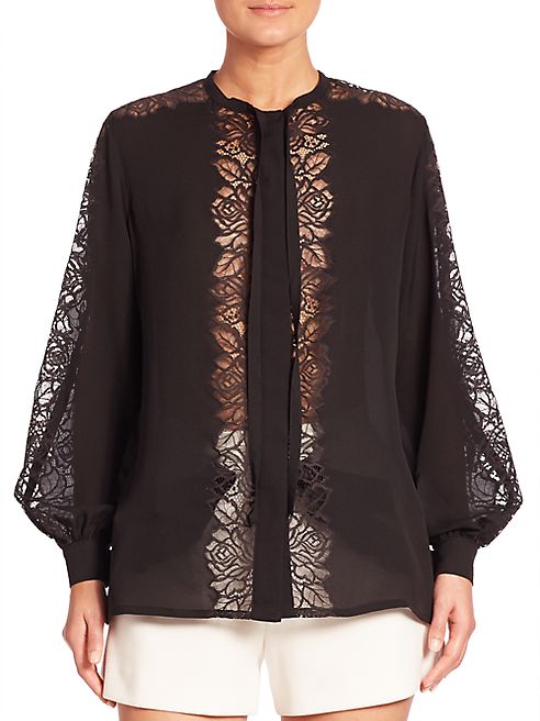 ELIE SAAB - Panelled Lace Blouse