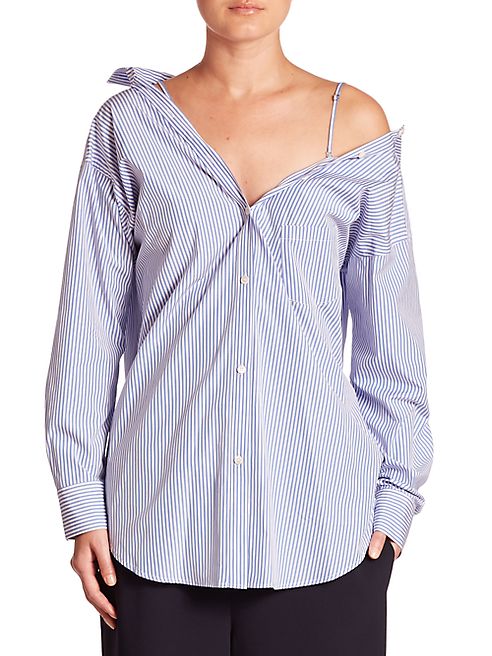 Theory - Tamalee Off-the-Shoulder Button-Up Shirt