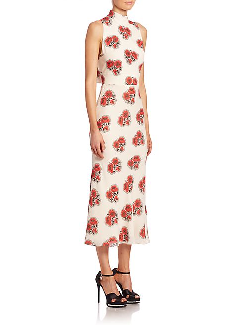 Alexander McQueen - Silk Open-Back Midi Dress