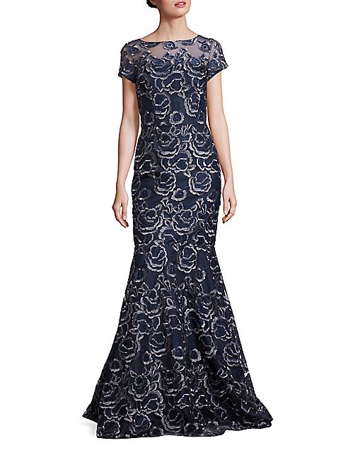 David Meister - Embroidered Mermaid Gown