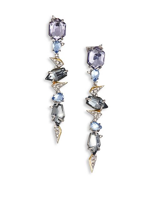 Alexis Bittar - Crystal-Encrusted Mosaic Lace Dangling Drop Earrings