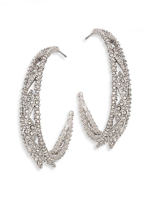 Alexis Bittar - Crystal-Encrusted Spiked Lattice Hoop Earrings/1.5