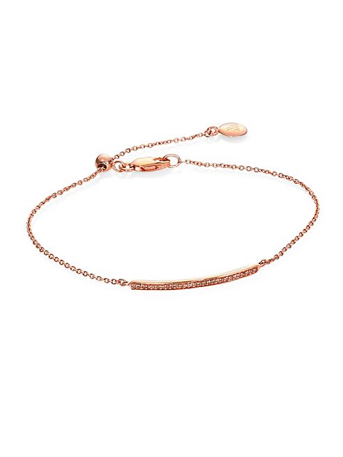 Monica Vinader - Skinny Short Bar Diamond Chain Bracelet