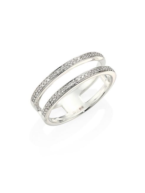 Monica Vinader - Stellar Skinny Diamond & Sterling Silver Double Band Ring