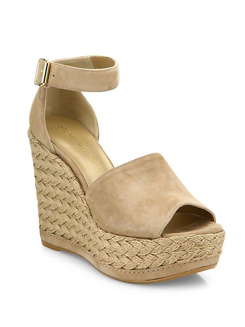 Stuart Weitzman - Sohojute Suede Espadrille Wedge Sandals