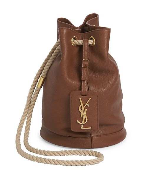 Saint Laurent - Small Monogram Leather Bucket Bag