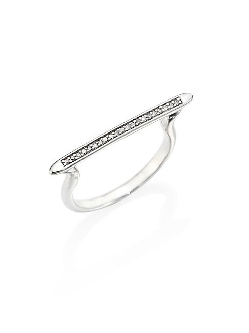 Monica Vinader - Skinny Diamond & Sterling Silver Stacking Ring