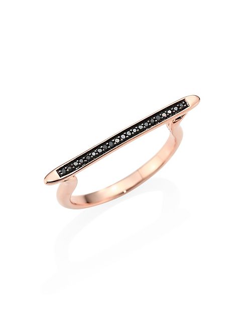 Monica Vinader - Steller Skinny Black Diamond Stacking Ring