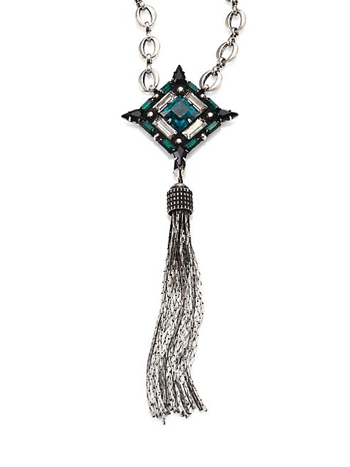 DANNIJO - Liv Crystal Tassel Necklace