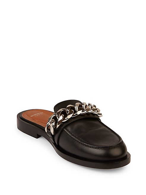 Givenchy - Chain Leather Loafer Slides