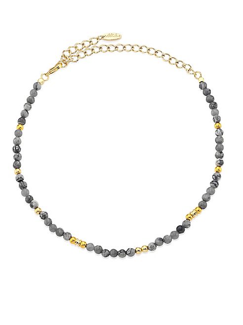 Ettika - Grey Jasper Beaded Choker