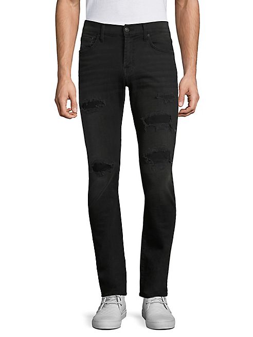 7 For All Mankind - Straight-Fit Distressed Jeans