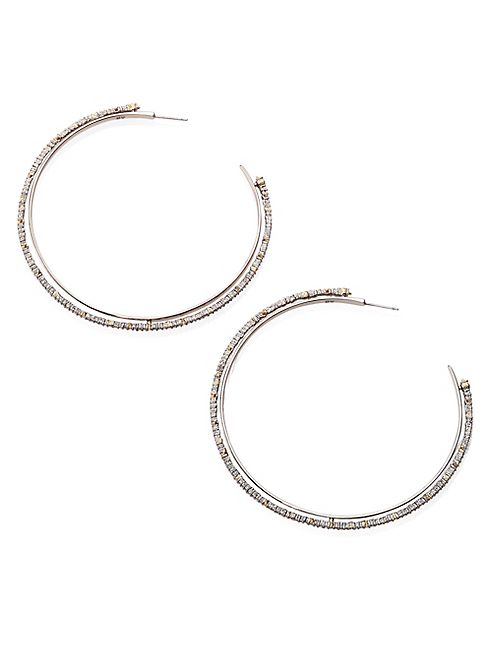 Alexis Bittar - Crystal Lace Orbiting Hoop Earrings/3.25