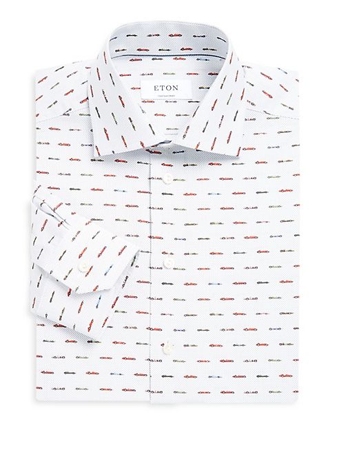 Eton - Slim-fit Allover Car Print Shirt