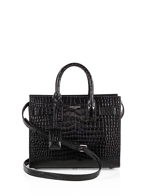 Saint Laurent - Nano Sac De Jour Croc-Embossed Leather Tote