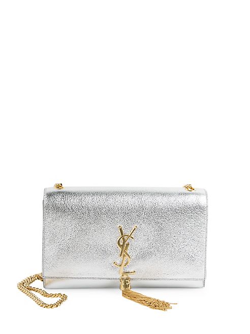 Saint Laurent - Medium Kate Monogram Tassel Metallic Leather Chain Shoulder Bag