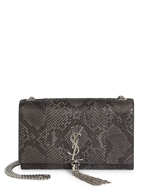 Saint Laurent - Medium Kate Monogram Tassel Python Chain Shoulder Bag